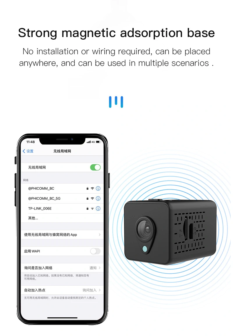 X8S 1080P HD WIFI Mini Battery Camera Home Security Surveillance Camera Night Vision Mobile Alarm Camera