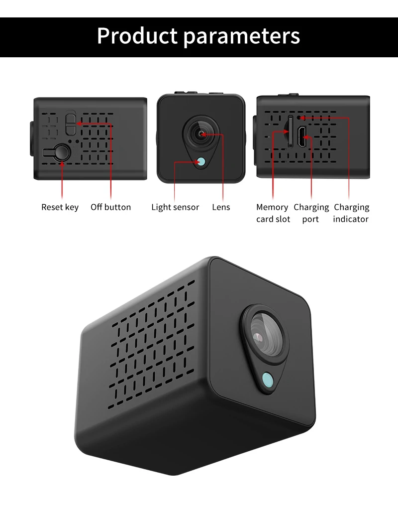 X8S 1080P HD WIFI Mini Battery Camera Home Security Surveillance Camera Night Vision Mobile Alarm Camera