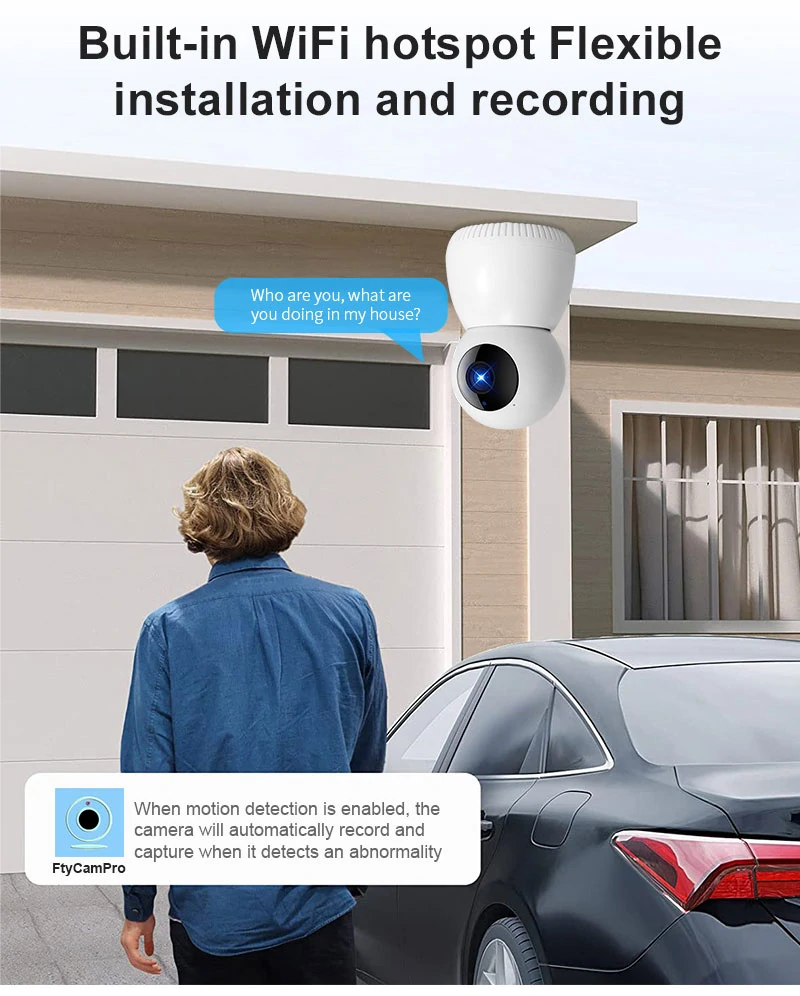 Surveillance Camera 1080P WIFI Camera Home Security Camera Indoor Camera WIFI Baby Monitor Audio Video APP Control