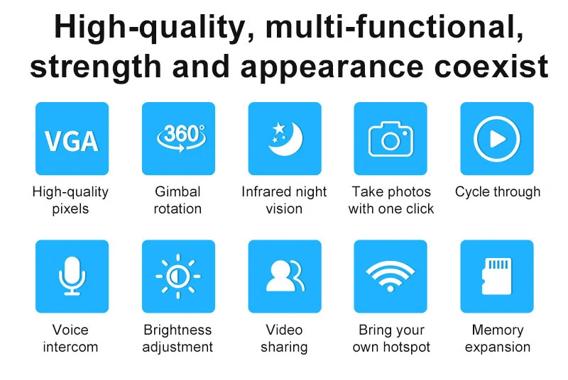 Surveillance Camera 1080P WIFI Camera Home Security Camera Indoor Camera WIFI Baby Monitor Audio Video APP Control