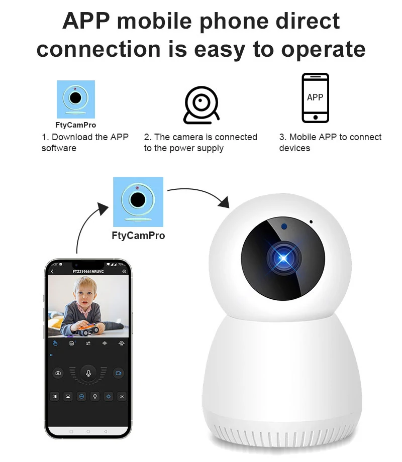 Surveillance Camera 1080P WIFI Camera Home Security Camera Indoor Camera WIFI Baby Monitor Audio Video APP Control
