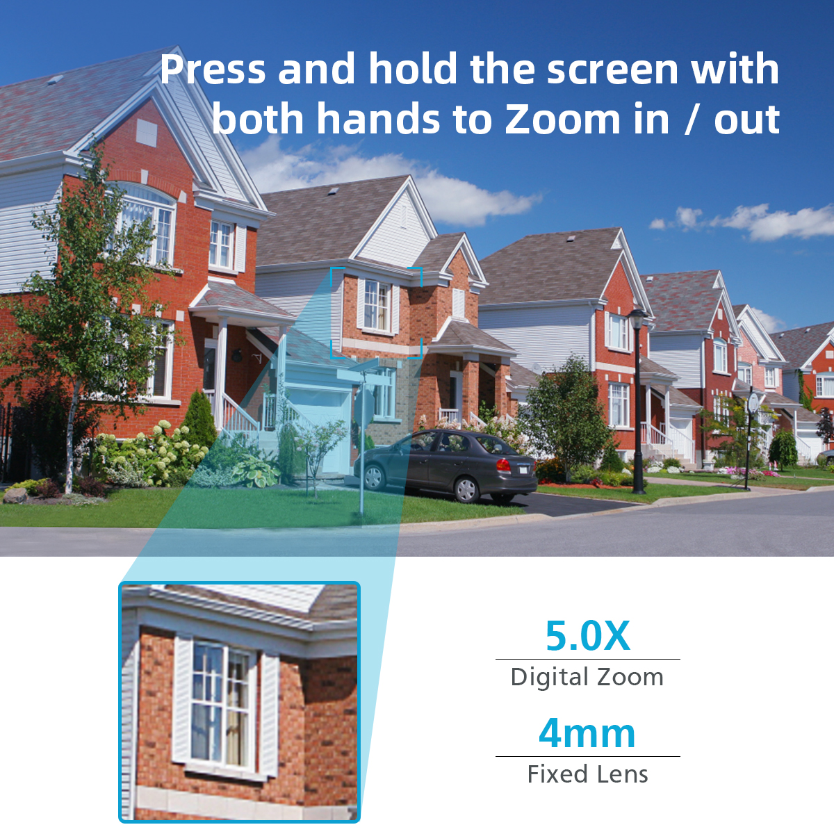 5MP WiFi Monitoring Camera Wireless PTZ Night Vision Two-way Intercom APP Remote Viewing AI Alarm Push Video Playback Built-in Hotspot IP66 Waterproof Security Home Camera