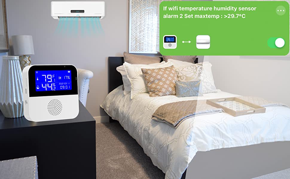 Tuya WiFi Temperature Humidity Sensor With LCD Display Smart Life Remote Monitor Indoor Thermometer Hygrometer Via Google Alexa