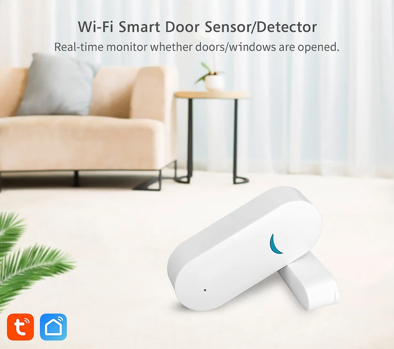 Tuya Doodle Wifi Door Magnetic Sensor Remote Intelligent Linkage Doors And Windows Open And Close Anti-alarm APP Alert Alarm