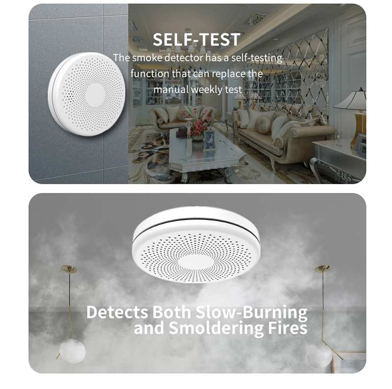 2 in 1 Version WiFi Function Tuya And Smart Life Smoke Detector Sensor & Carbon Monoxide Co Gas Detector Smoke Fire Sound Alarm