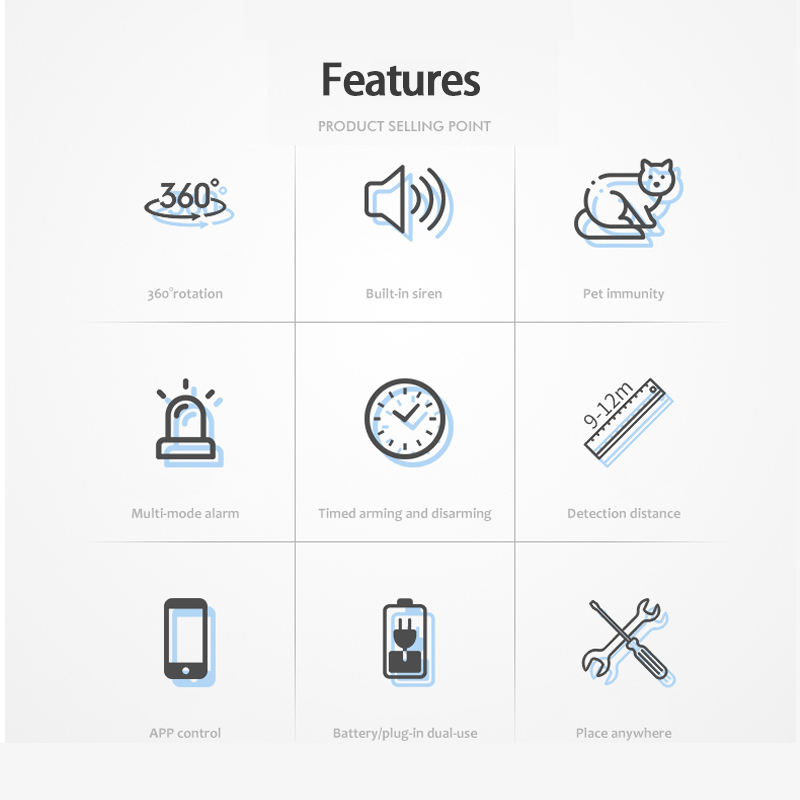 Smart Wifi Infrared Human Movement Detector Smart Home Induction Security body induction Alarm Anti-theft Systems