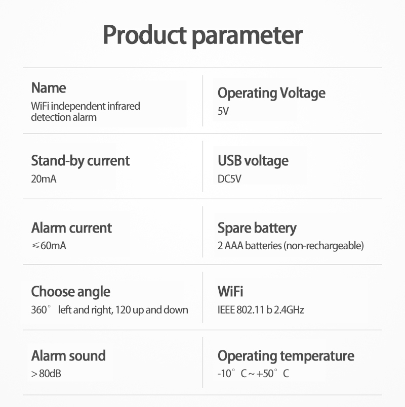 Smart Wifi Infrared Human Movement Detector Smart Home Induction Security body induction Alarm Anti-theft Systems