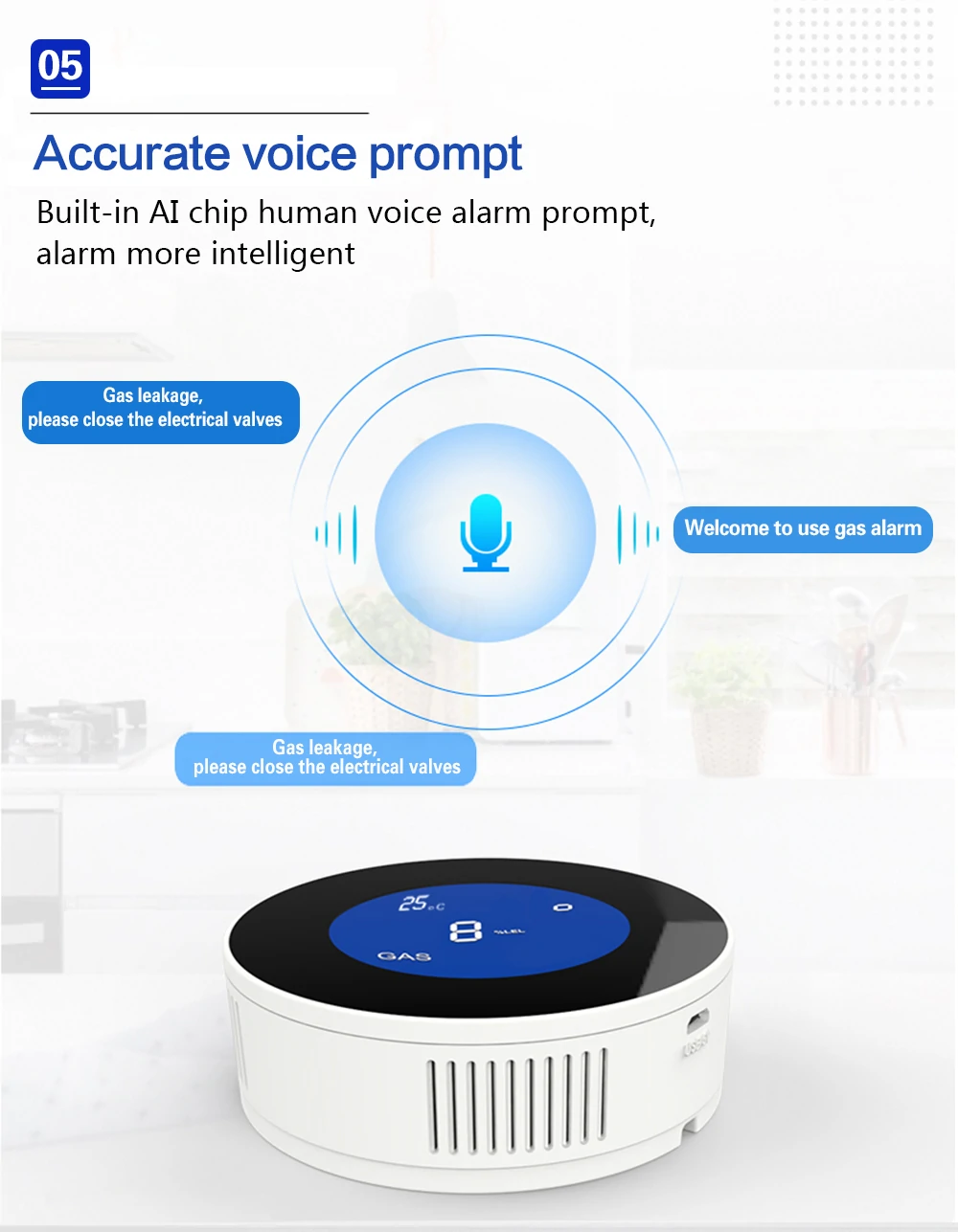 Tuya Wifi Smart Natural Gas Alarm Sensor With temperature function Combustible Gas Leak Detector LCD Display Smart Life App