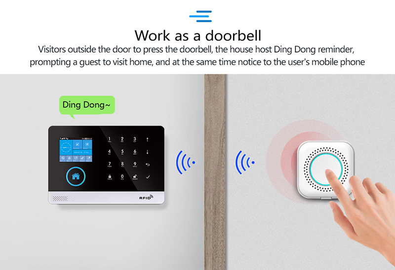 Wireless WIFI GSM Home Security Alarm System For Tuya Smart Life APP With Motion Sensor Detector Compatible With Alexa & Google
