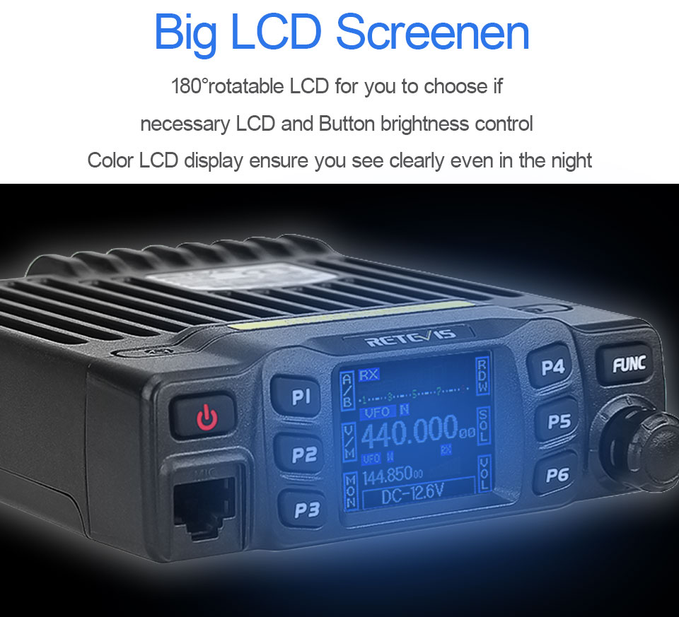 RETEVIS RT95 Car Two-Way Radio Station 200CH 25W High Power VHF UHF Mobile Radio Car Radio CHIRP Ham Mobile Radio Transceiver