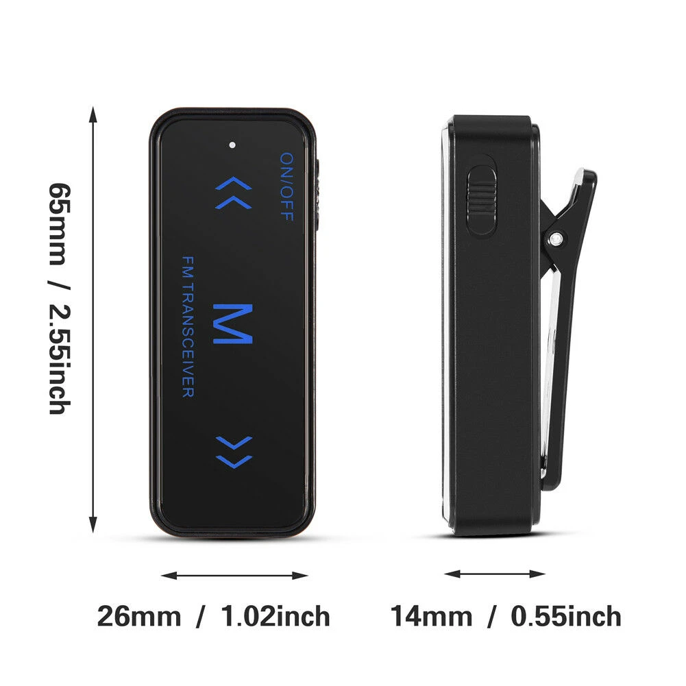 2Pcs V108 Mini Walkie Talkie Two-Way 400-470MHz FM Radio Ricetrasmittente + 2 Cuffie USB Carica