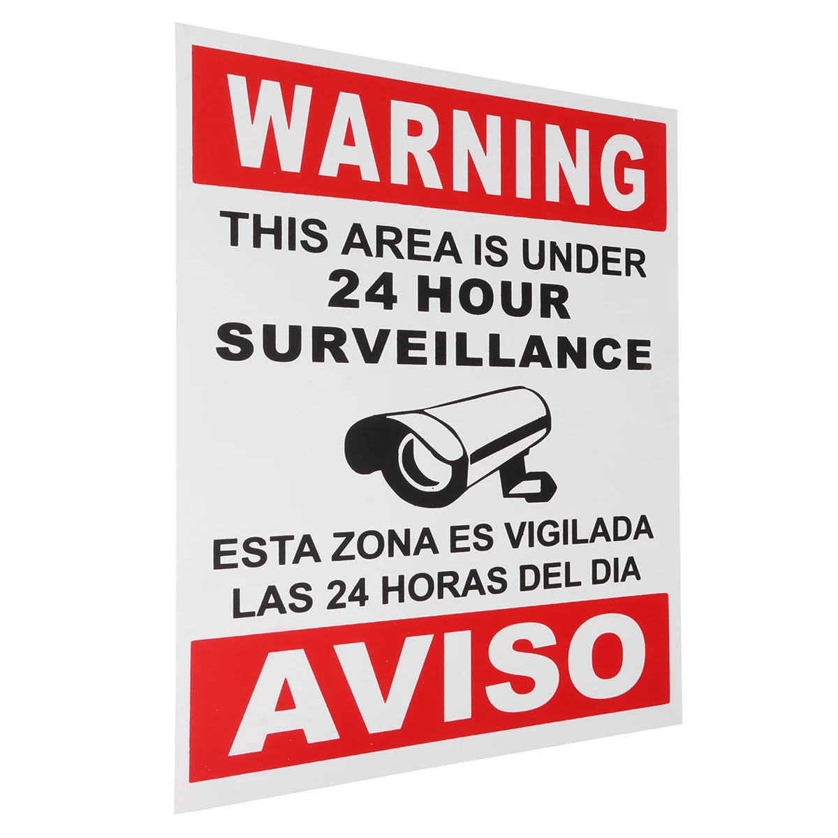 English Spanish Security Warning Sign Camera Sticker Warning This Area Is Under 24 Hour Surveillance English Spanish Security Warning Sign Camera Sticker Warning This Area Is Under 24 Hour Surveillance