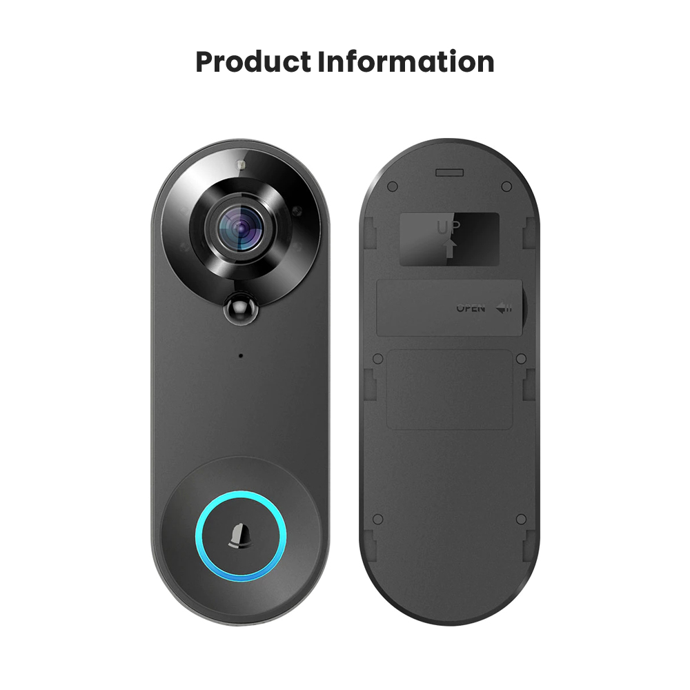 W3 720P WiFi Video Doorbell Intelligent IR Night Vision Two-way Audio Remote Phone Monitoring Motion Detection Alarm Support Memory Card Home Surveillance Wireless Camera Door Bell Work with Alexa Google