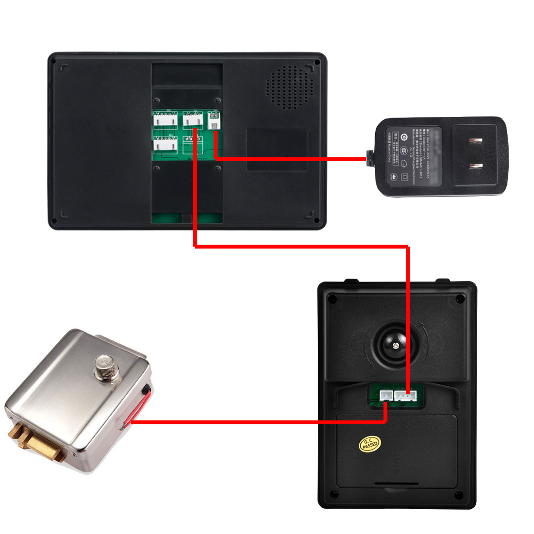 7inch Video Doorbell Camera with Monitor Hands-free Intercom IR Night Vision IP55 Waterproof Built-in 16 Chord Sounds Video Door Entry Security System