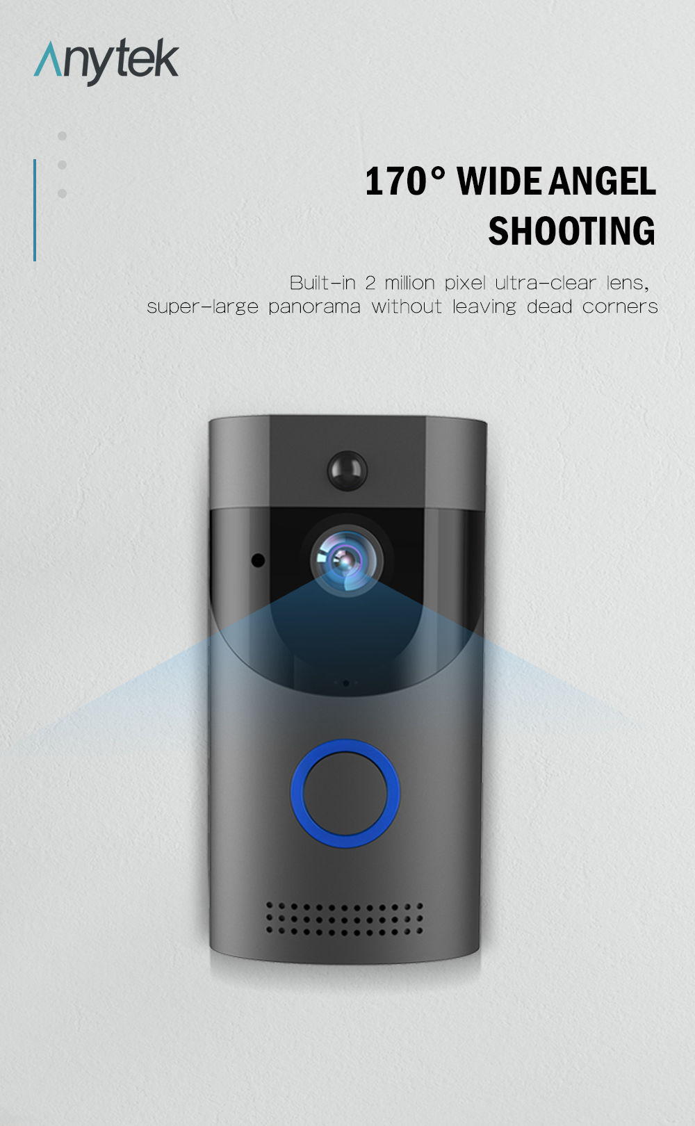 B30 Tuya 2.4G Wireless WiFi Home Intercom Doorbell IR Night Vison Two-way Talk APP Real-time Monitoring PIR Detection for Home Safety Door Bell