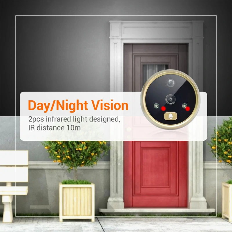 2.8Inch Digital Peephole Viewer Color Screen Smart Video Doorbell Door Camera with 160° Wide Angle Night Vision Motion Detection