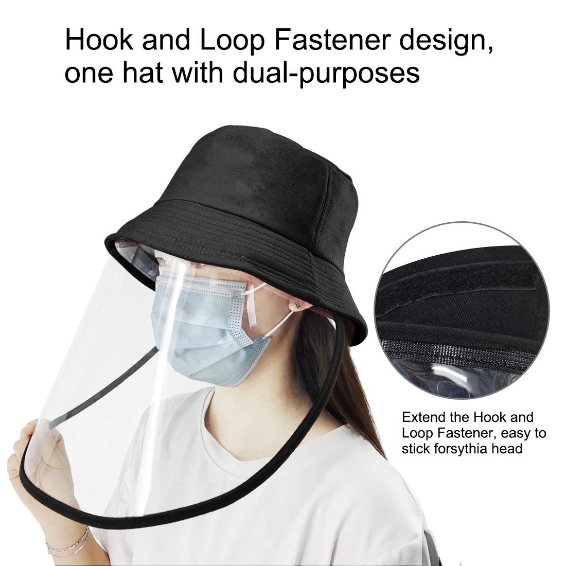 PULUZ PU464 Fisherman Hat Face Shield Protective Mask Windproof Dustproof Antifoam Detachable