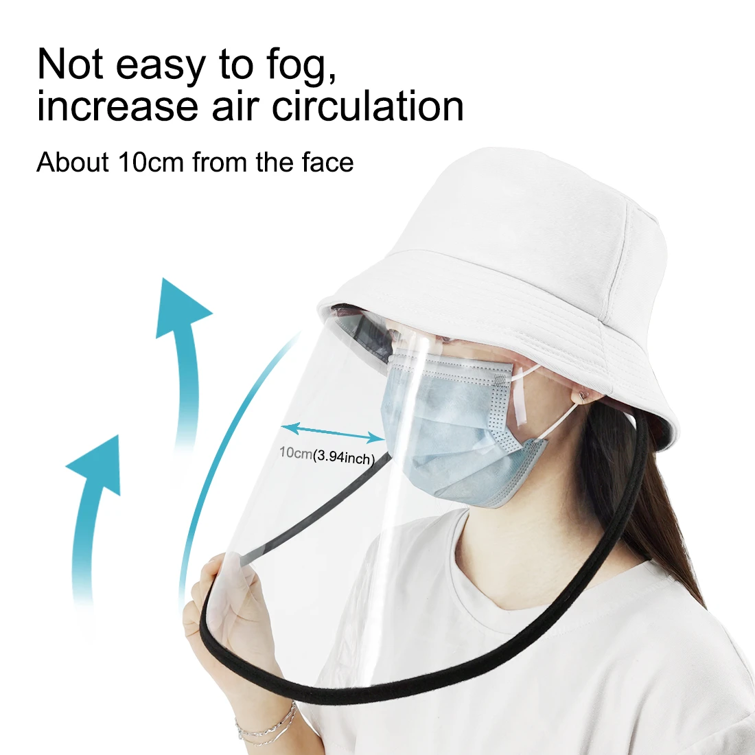 PULUZ PU464 Fisherman Hat Face Shield Protective Mask Windproof Dustproof Antifoam Detachable