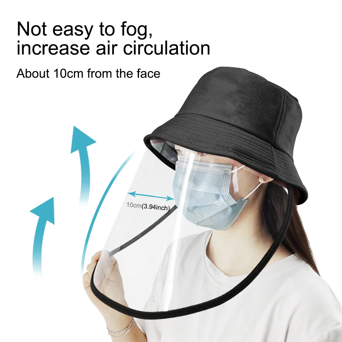 PULUZ PU464 Fisherman Hat Face Shield Protective Mask Windproof Dustproof Antifoam Detachable