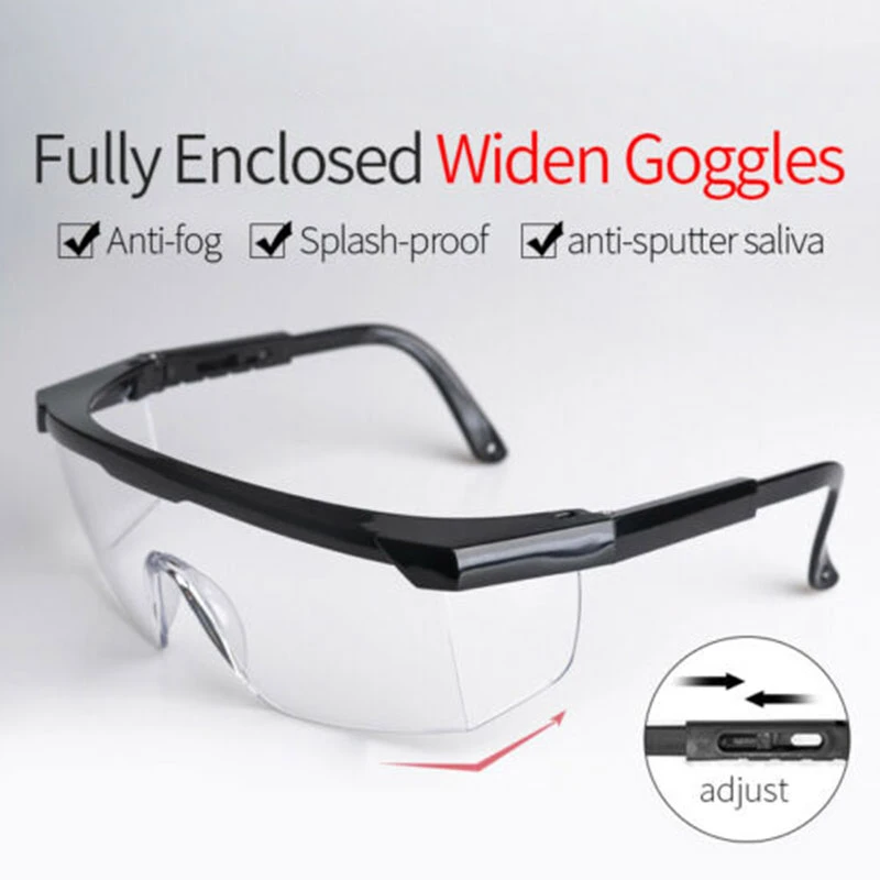 Safety Goggles Foldable Adjustable Anti-fog Anti-Sneeze Liquid Eye Protection Anti-Droplets Windproof Lab Glasses Clear Lens