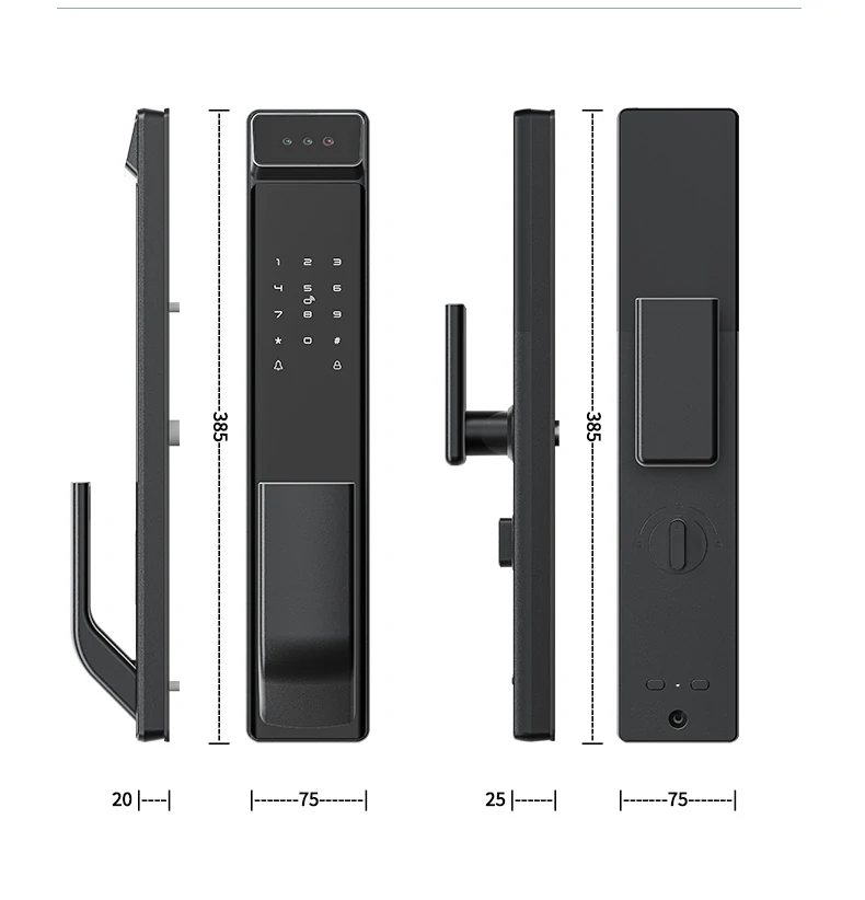 3D Face Smart Door Lock Security Camera Monitor Intelligent Fingerprint Password Biometric Electronic Key Unlock