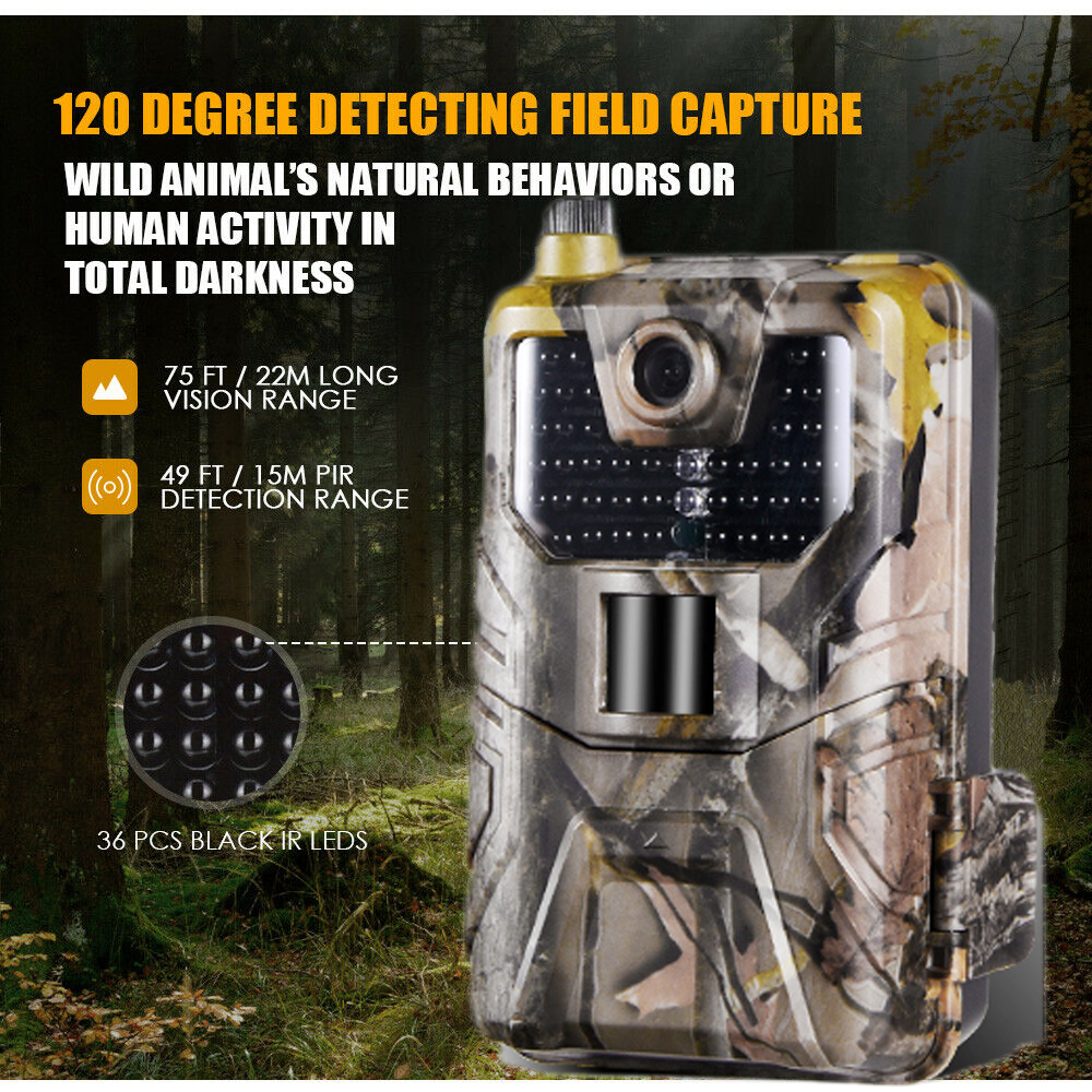 Suntek HC-900LTE 4G MMS SMS Email 16MP HD 1080P 0.3s Trigger 120° Range IR Night Vision Wildlife Trail Hunting Camera Trap Camera