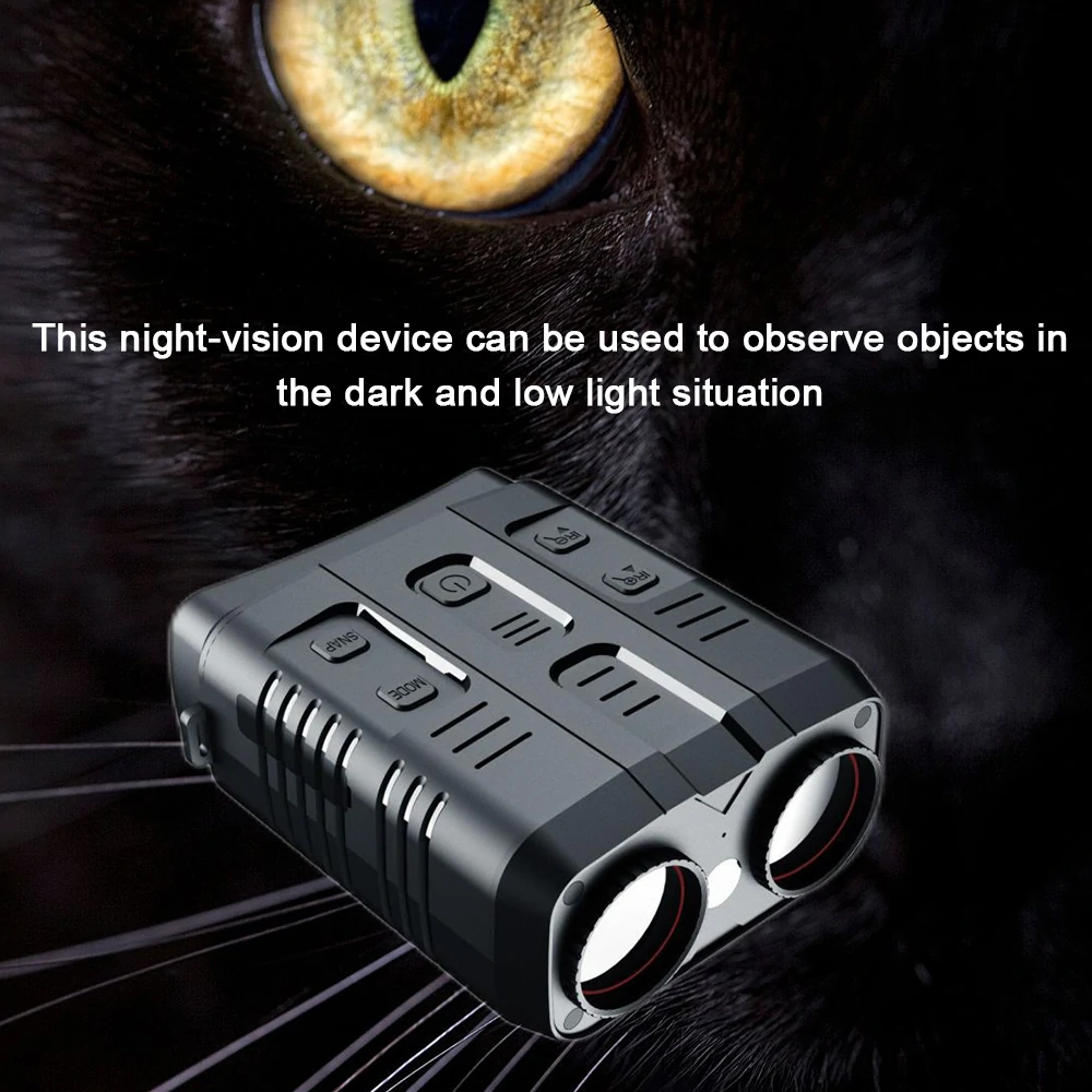 R19 1080P Digital Infrared Night Vision Device 5X Zoom Rechargeable Day Night Dual Use 7 Level Infrared Light IP54 Waterproof 300M Full Dark Viewing Distance Outdoor Binocular Night Vision Camera Infrared Telescope for Hunting Camping