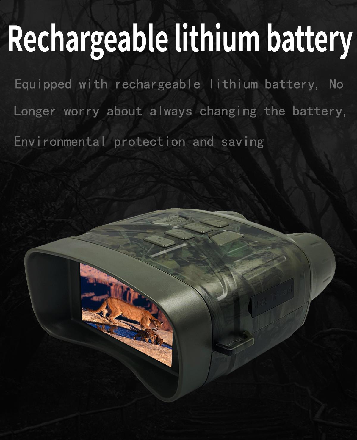 NV4000C 36MP 4K 5X Digital Zoom Night Vision Goggles 3 inch Display Infrared Optical Binocular Night-Vision Photo Video Taking 150-200M Full Dark Viewing Distance