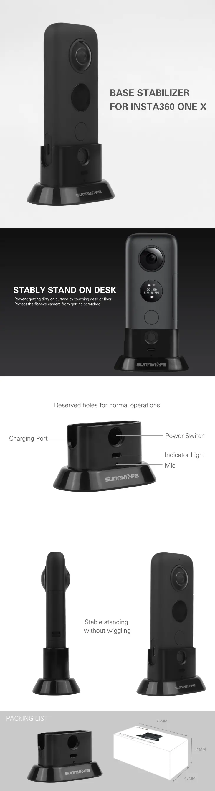 Sunnylife Insta360 One X Camera Mount Holder