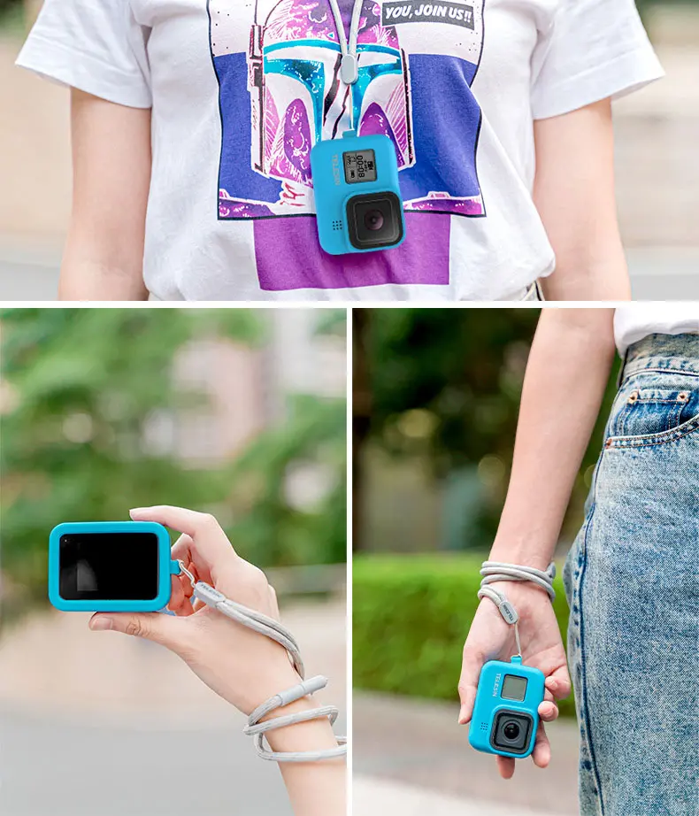 TELESIN GP-PTC-801 Protective Case Shell Frame with Strap for GoPro Hero 8 Black Action Sports Camera