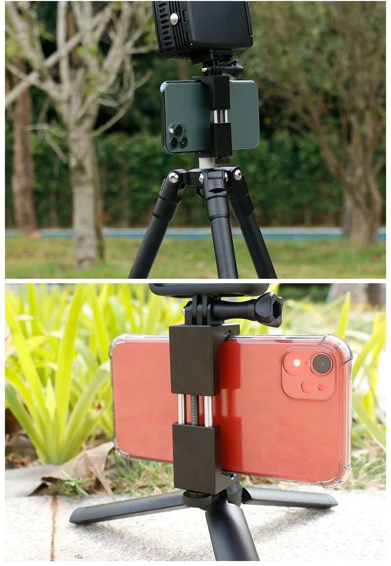 For Gopro Aluminum Alloy Mobile Phone Clip Sports Camera Clip Camera Accessories for Vlog Live Shooting