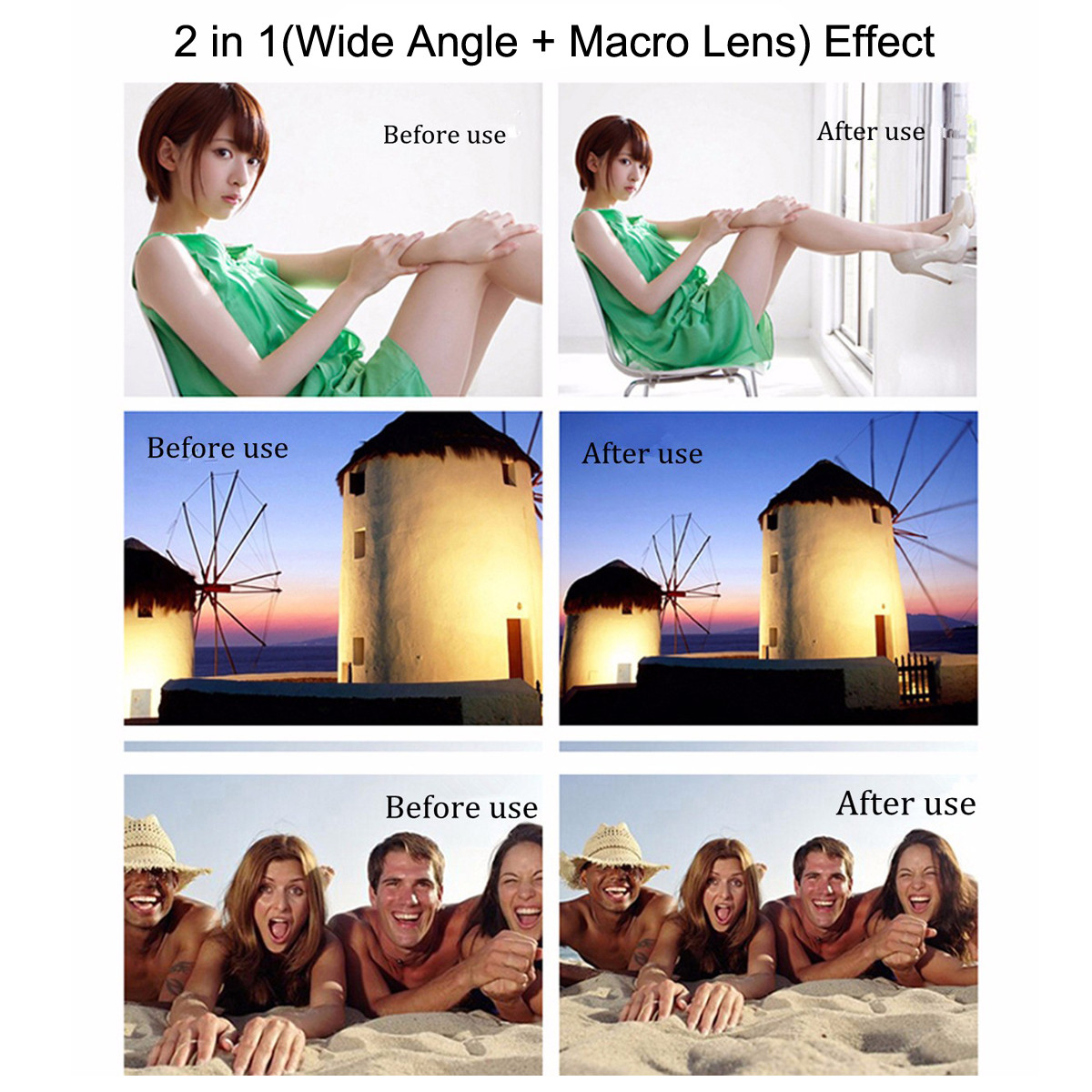 8X Telephoto Fisheye Lens bluetooth Selfie Shutter Stick Mini Tripod Set Kit for Smartphone Photography