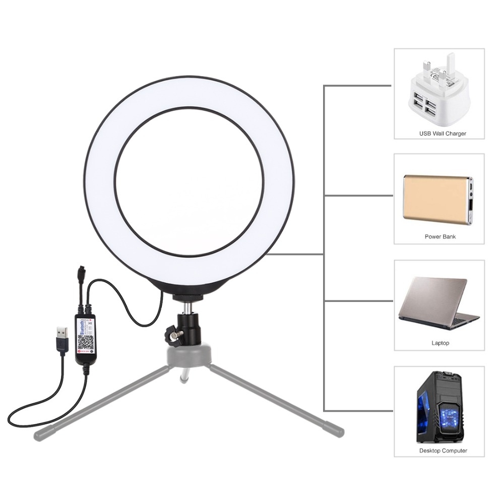 PULUZ PU429 Dimmable 4.7 Inch 16cm RGB RGBW bluetooth Wireless APP Control Video Ring Light with Remote for Youtube Tik Tok Live Streaming