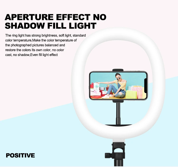 MZ-10 10 Inch Integrated Telescopic Folding Live Fill Light 3 Light Modes 10 Brightness Level Dimmable LED Ring Light for Makeup Photography YouTube Vlog TIK Tok