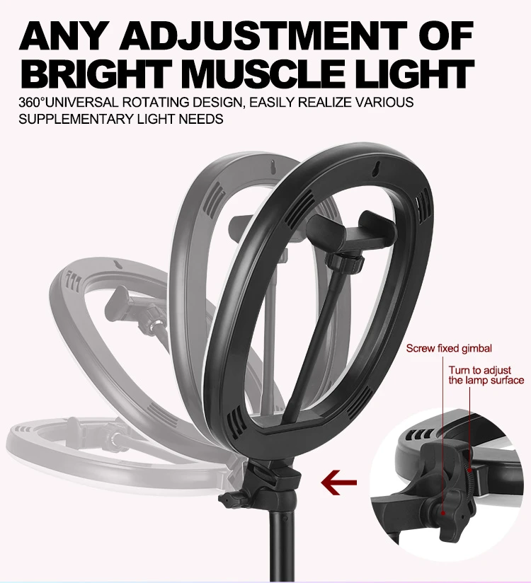 MZ-10 10 Inch Integrated Telescopic Folding Live Fill Light 3 Light Modes 10 Brightness Level Dimmable LED Ring Light for Makeup Photography YouTube Vlog TIK Tok