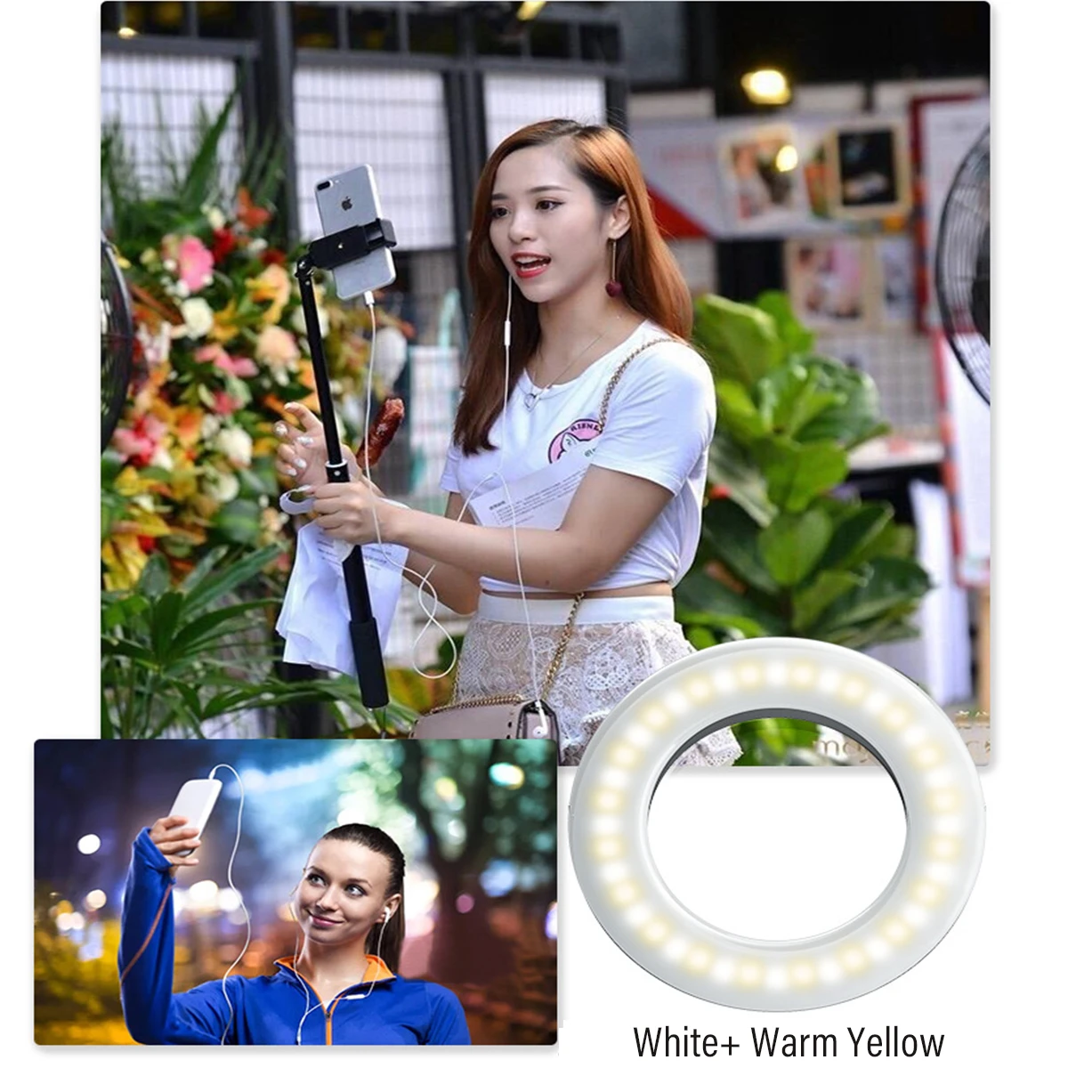 Portable Phone LED Ring Light Dimmable Fill Light for YouTube Video Make-up Selfie