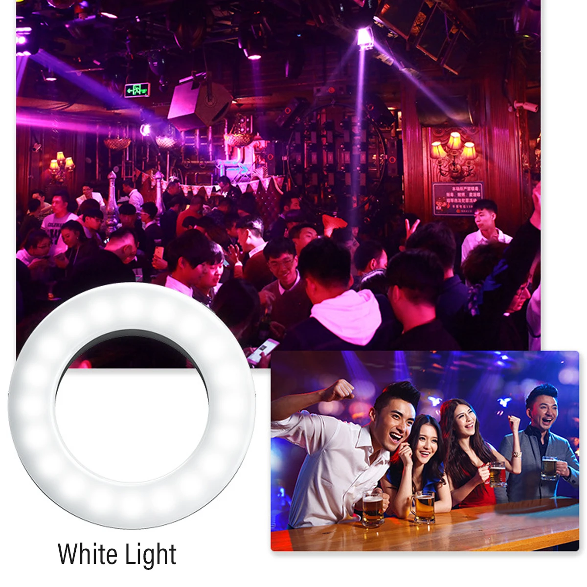 Portable Phone LED Ring Light Dimmable Fill Light for YouTube Video Make-up Selfie