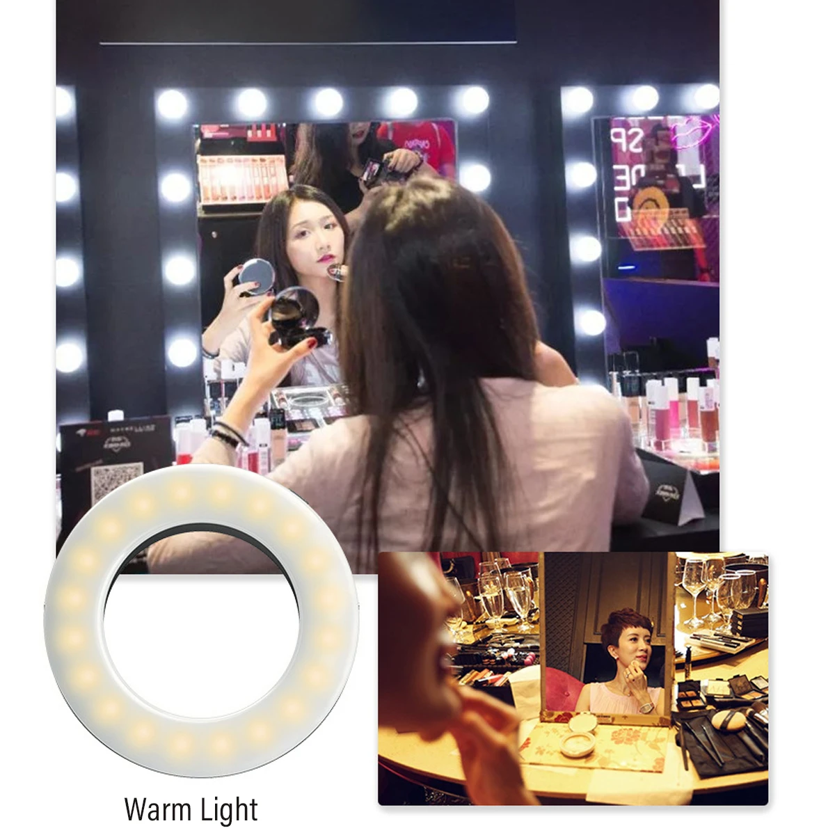 Portable Phone LED Ring Light Dimmable Fill Light for YouTube Video Make-up Selfie