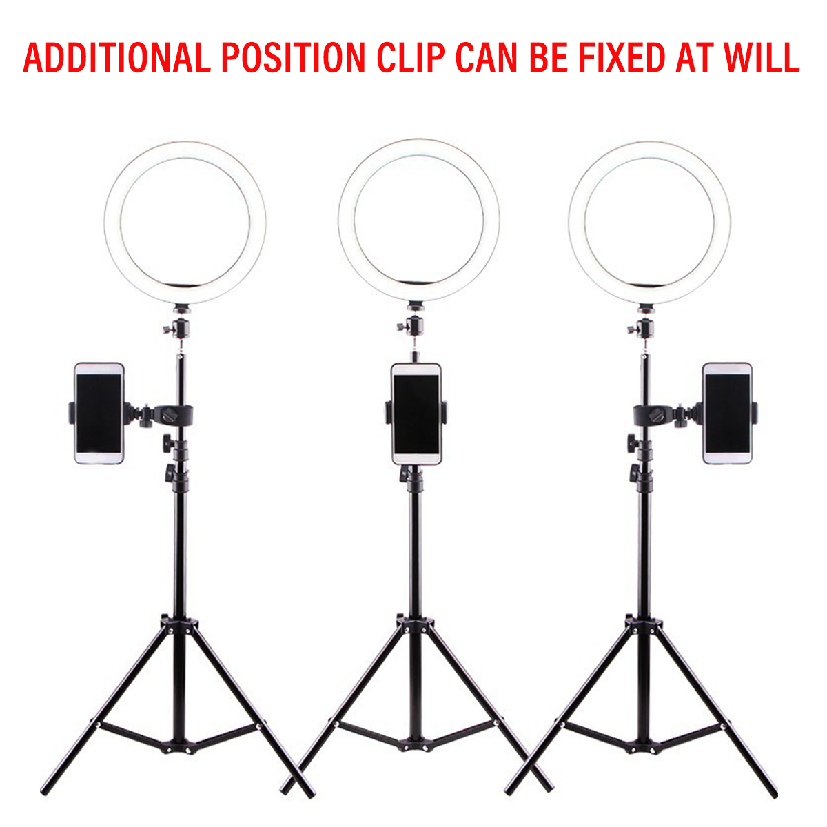 16cm LED Ring Light Dimmable LED Beauty Ring Fill Light Photography for Selfie Live Stream Broadcast with Tripod Stand for Youtube Vloging