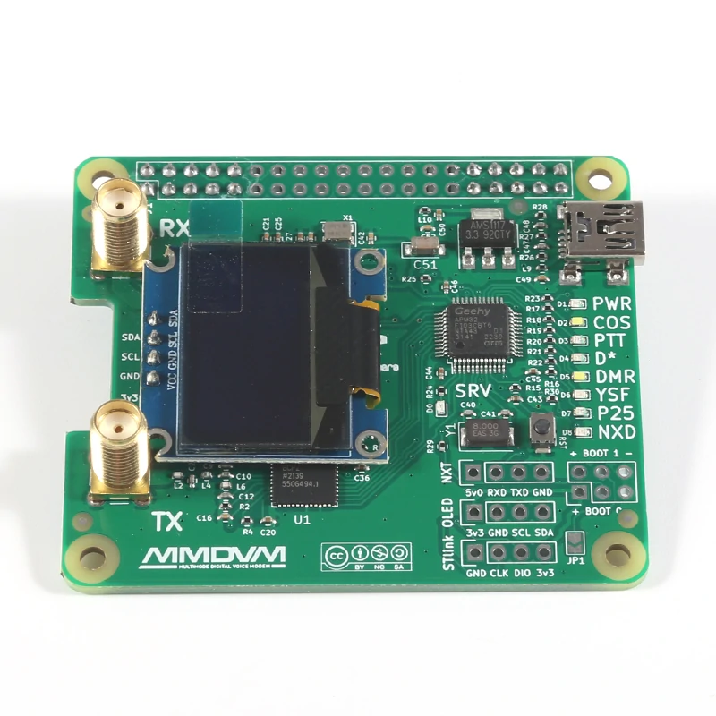 MMDVM_HS_Dual_Hat MMDVM Duplex RX TX UHF VHF Hotspot Board + Antenna + OLED Support P25 DMR YSF NXDN for Raspberry pi