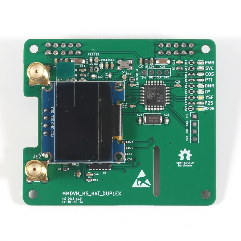 MMDVM_HS_Dual_Hat MMDVM Duplex RX TX UHF VHF Hotspot Board + Antenna + OLED Support P25 DMR YSF NXDN for Raspberry pi
