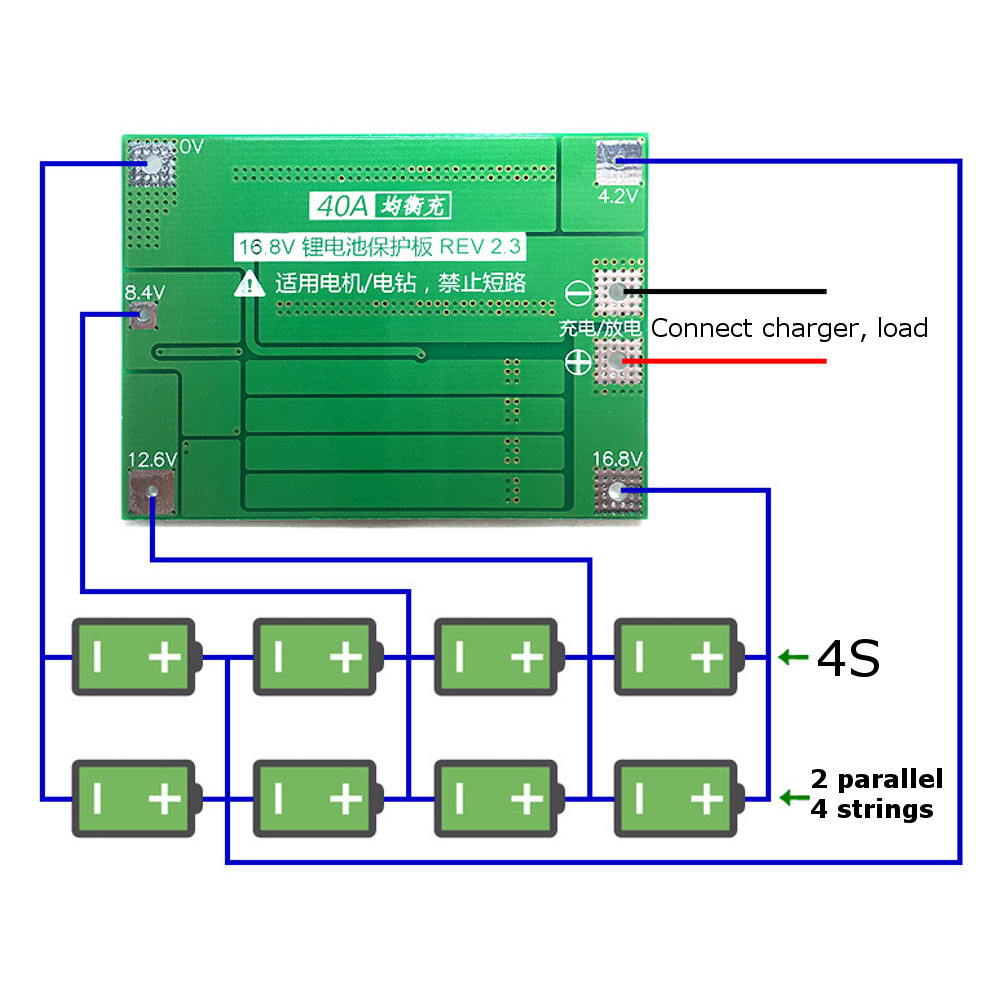 4S 40A Li-ion Lithium Battery 18650 Charger PCB BMS Protection Board with Balance For Drill Motor 14.8V 16.8V Lipo Cell Module