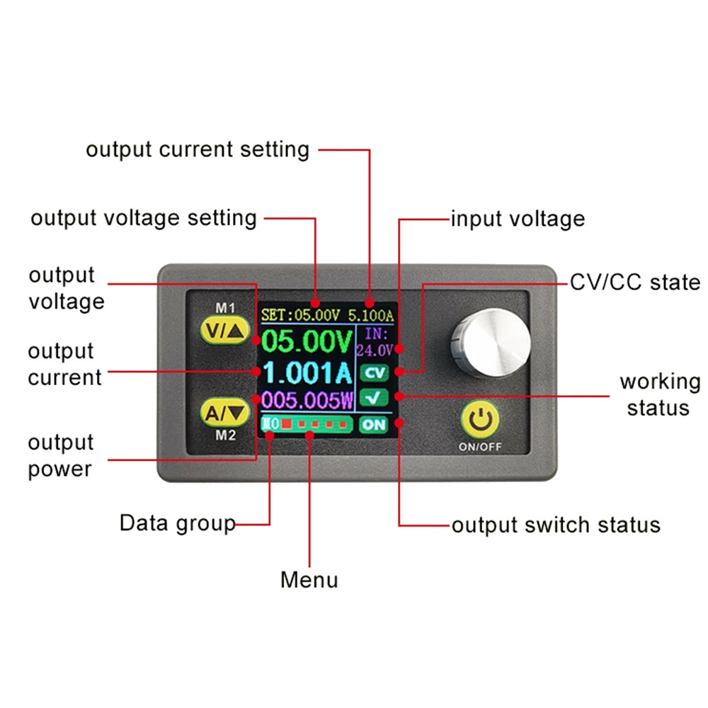 WZ3605E CNC DC Buck-Boost Converter CC CV 36V 5A LCD Power Module Adjustable Regulated Power Supply Constant Voltmeter Ammeter
