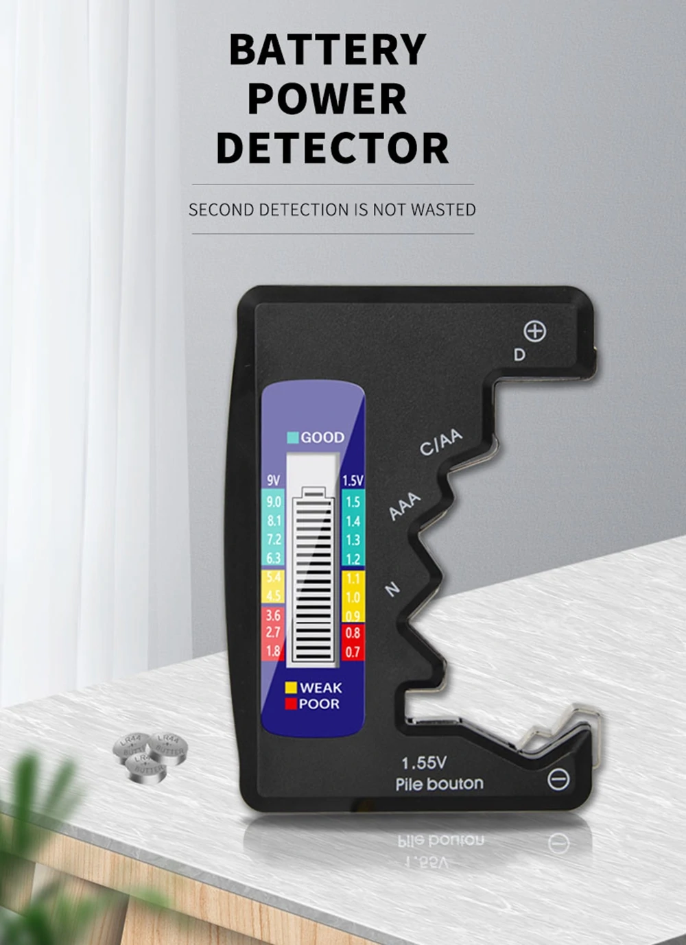 BT-886 Digital Battery Tester LCD Display Level Detector For C D N AA AAA 9V 1.5V Button Cell Battery Capacity Detector Diagnostic Tool