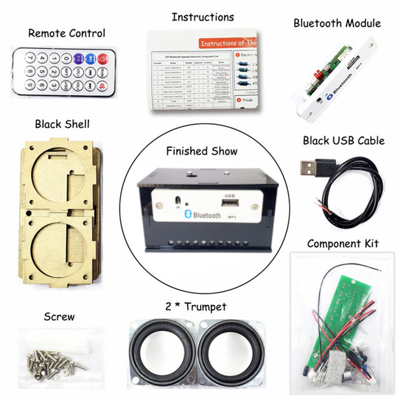 bluetooth Speaker Parts Electronic DIY Production Assembly Kit Student Teaching Training Welding Practice Component Pack