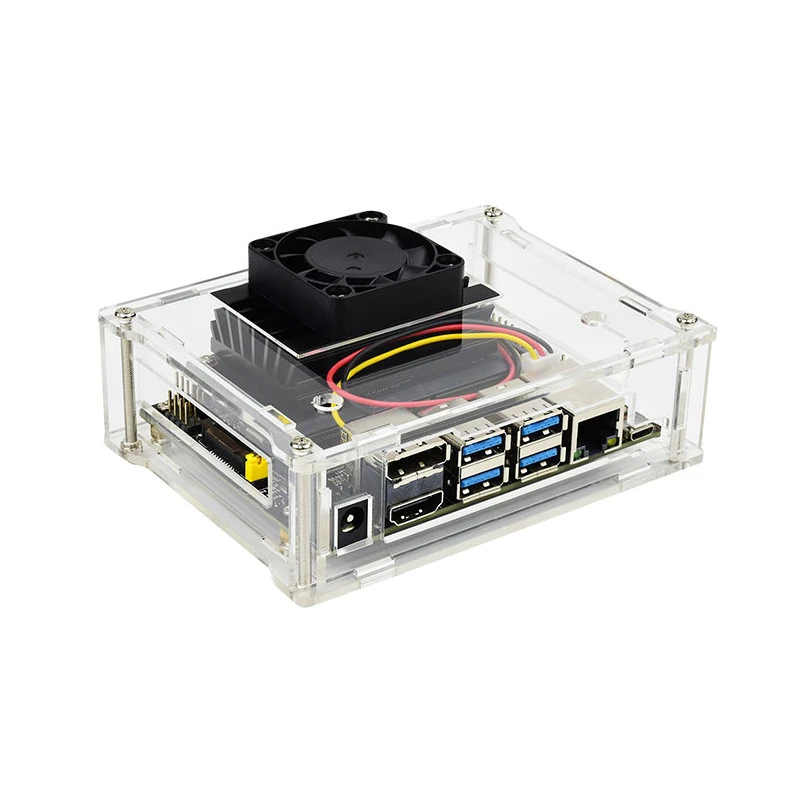 Waveshare® Acrylic Transparent Case Support Cooling Fan For Jetson Nano PWM Speed Regulation