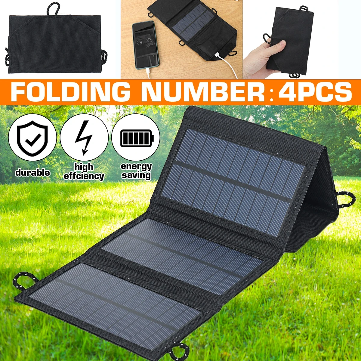 10W Polysilicon Portable Foldable Solar Panel for Outdoor Working