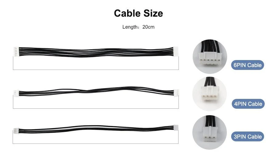 Yahboom 1PCs PH2.0 Cable 3P/4P/6P 20cm Black and White Terminal Line Special for Smart Sensor Module