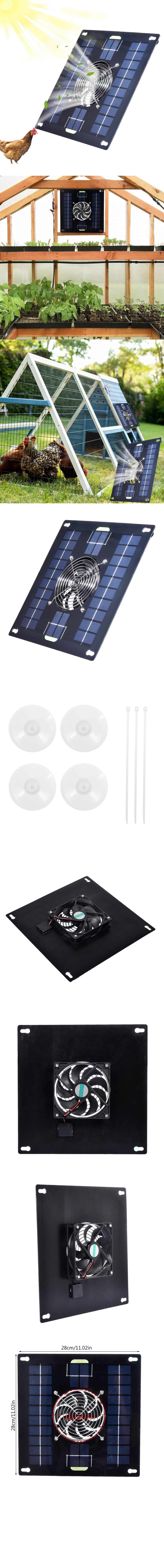 5W Cooling Fan 5W Solar Powered Fan for Shed and Chicken Coop Portable Convenient Solar Greenhouse Fan for Outside Pet House