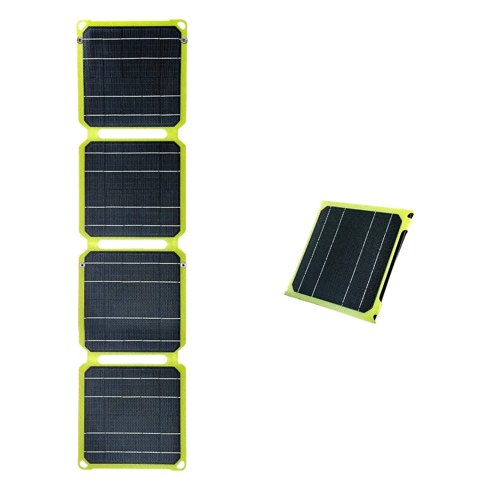 Outdoor Powerful Flexible Solar Panel 5V 28W Portable Battery Mobile Phone Charge PD QC 3.0 9V 12V for USB-A+USB-C Cells Power Bank